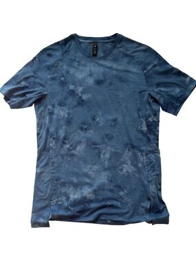 Lululemon Always Agile Short Sleeve  "Diamond Dye True Navy Chambray" L